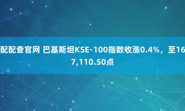 配配查官网 巴基斯坦KSE-100指数收涨0.4%，至167,110.50点